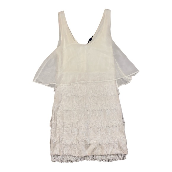 Forever 21 Off-White Fringe Dress - 1920s Gatsby Style, Size 4 - Picture 1 of 3